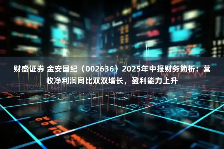 财盛证券 金安国纪（002636）2025年中报财务简析：营收净利润同比双双增长，盈利能力上升