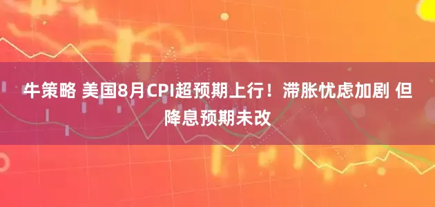 牛策略 美国8月CPI超预期上行！滞胀忧虑加剧 但降息预期未改
